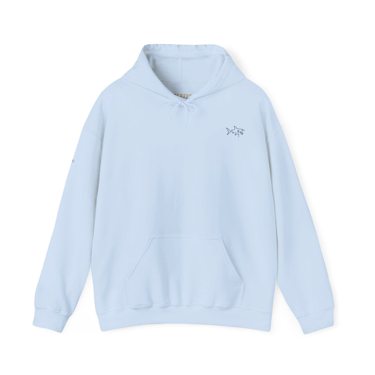 Minimal shark design Hoodie — Small Chest Outline Hoodie