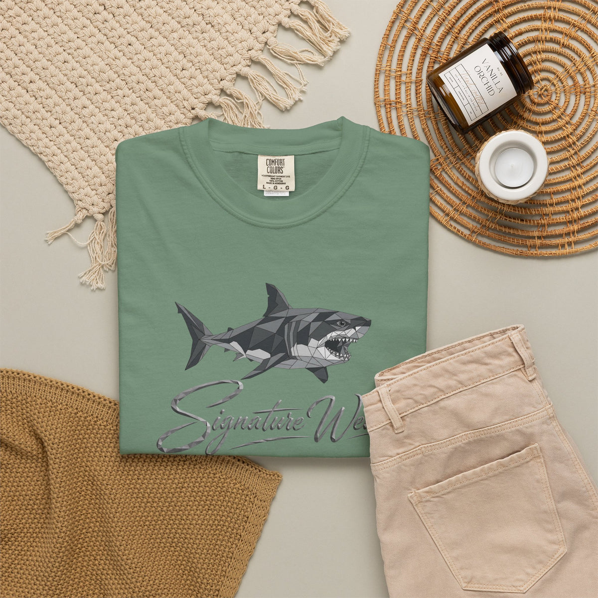 Signature Wear Shark Graphic T-Shirt — White, Black & More Colors