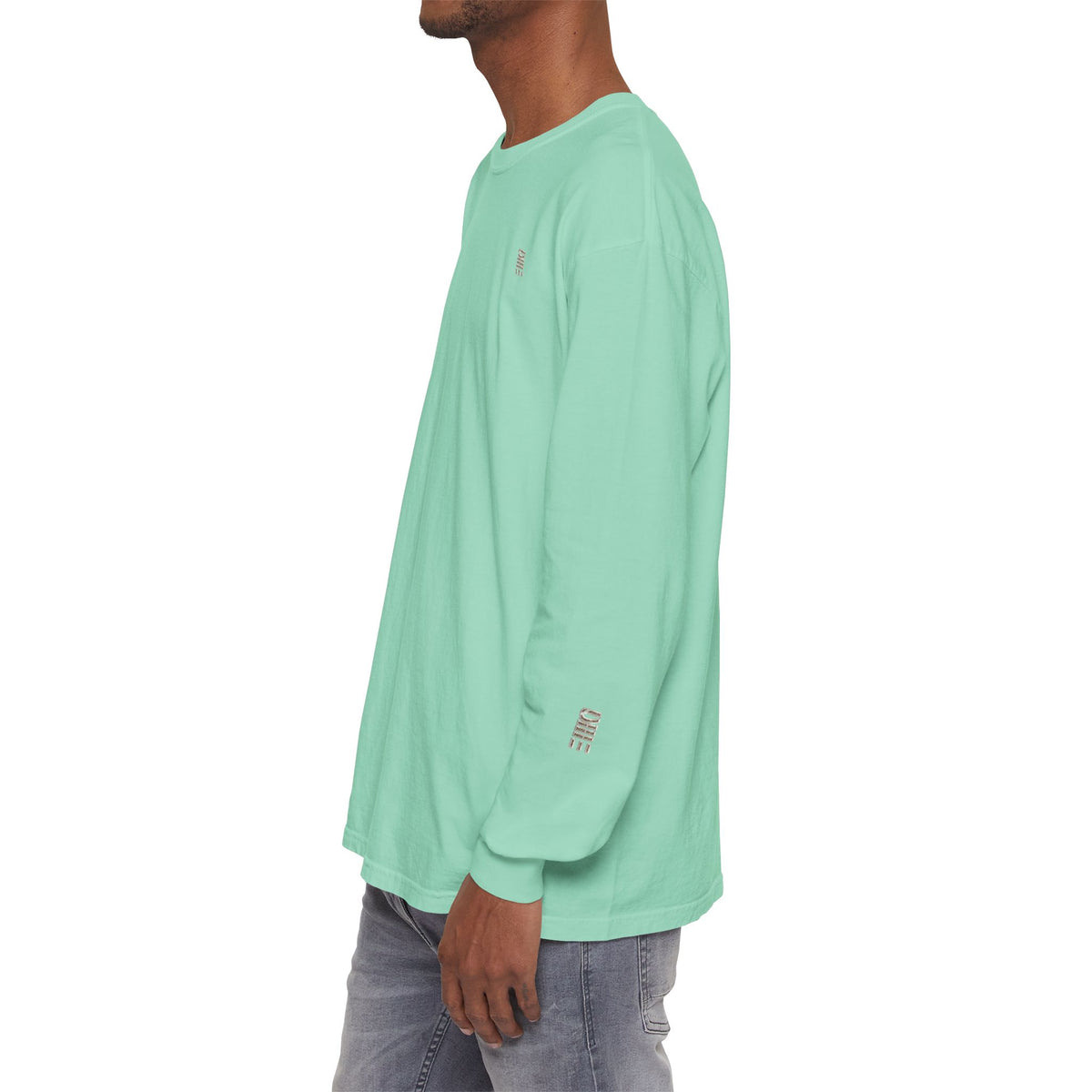 Garment-Dyed Long-Sleeve T-Shirt — Multi-Color Minimal Graphic