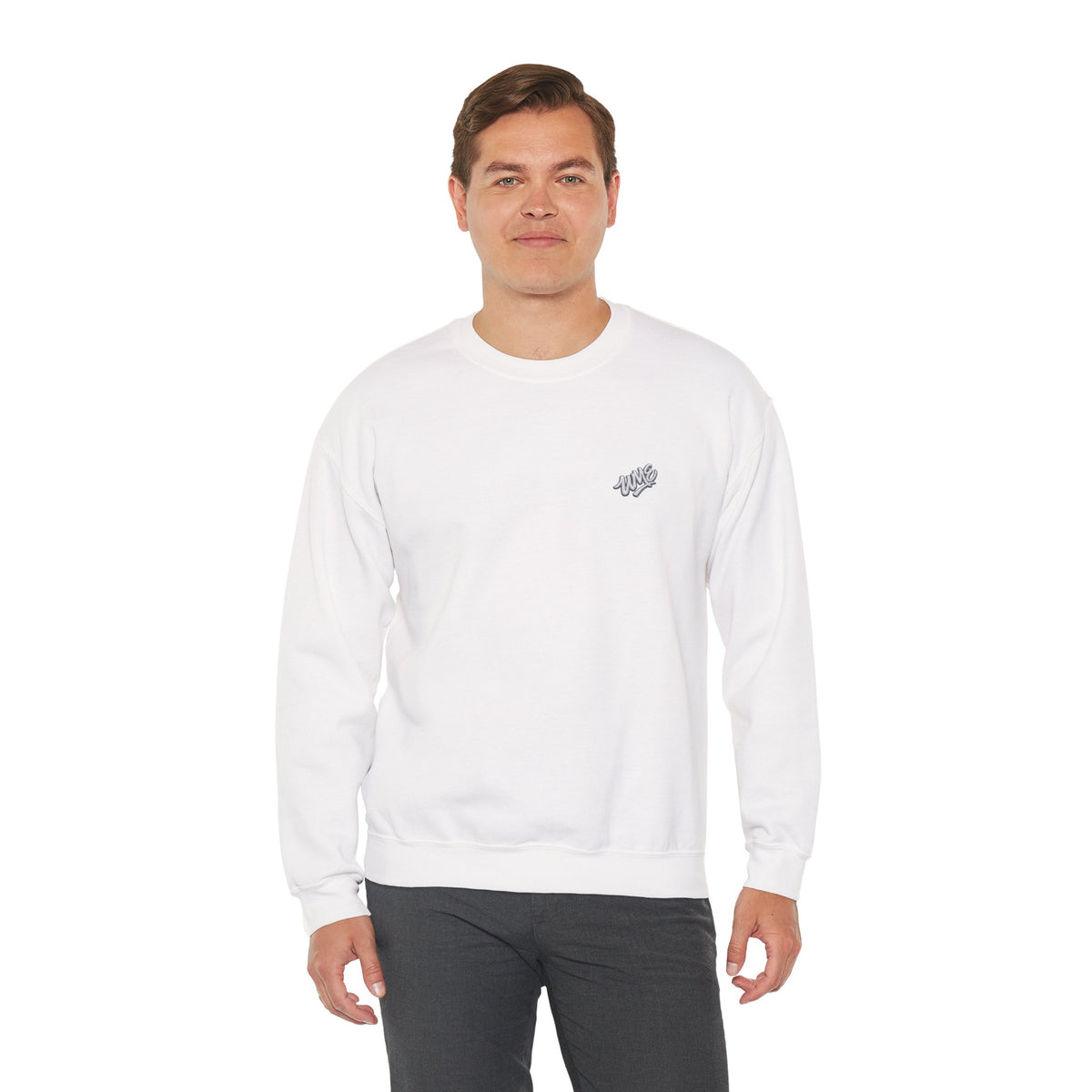 Crewneck Sweatshirt — UME White Logo All-Over Print