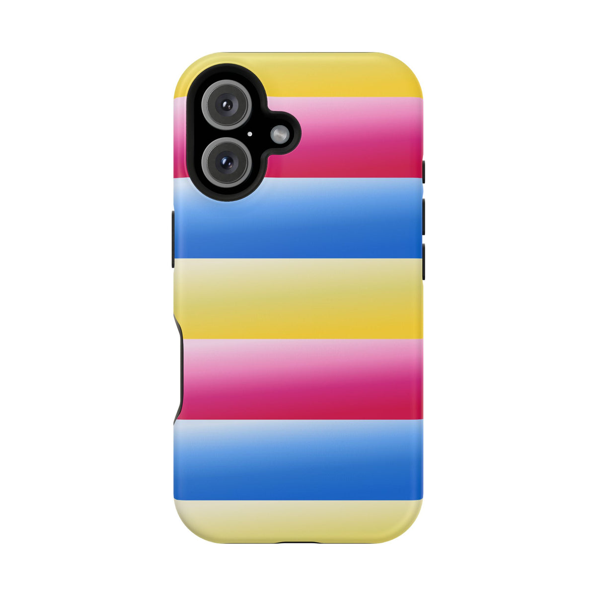 Striped Magnetic Impact-Resistant Phone Case — Colorful Pink Blue Yellow Protection