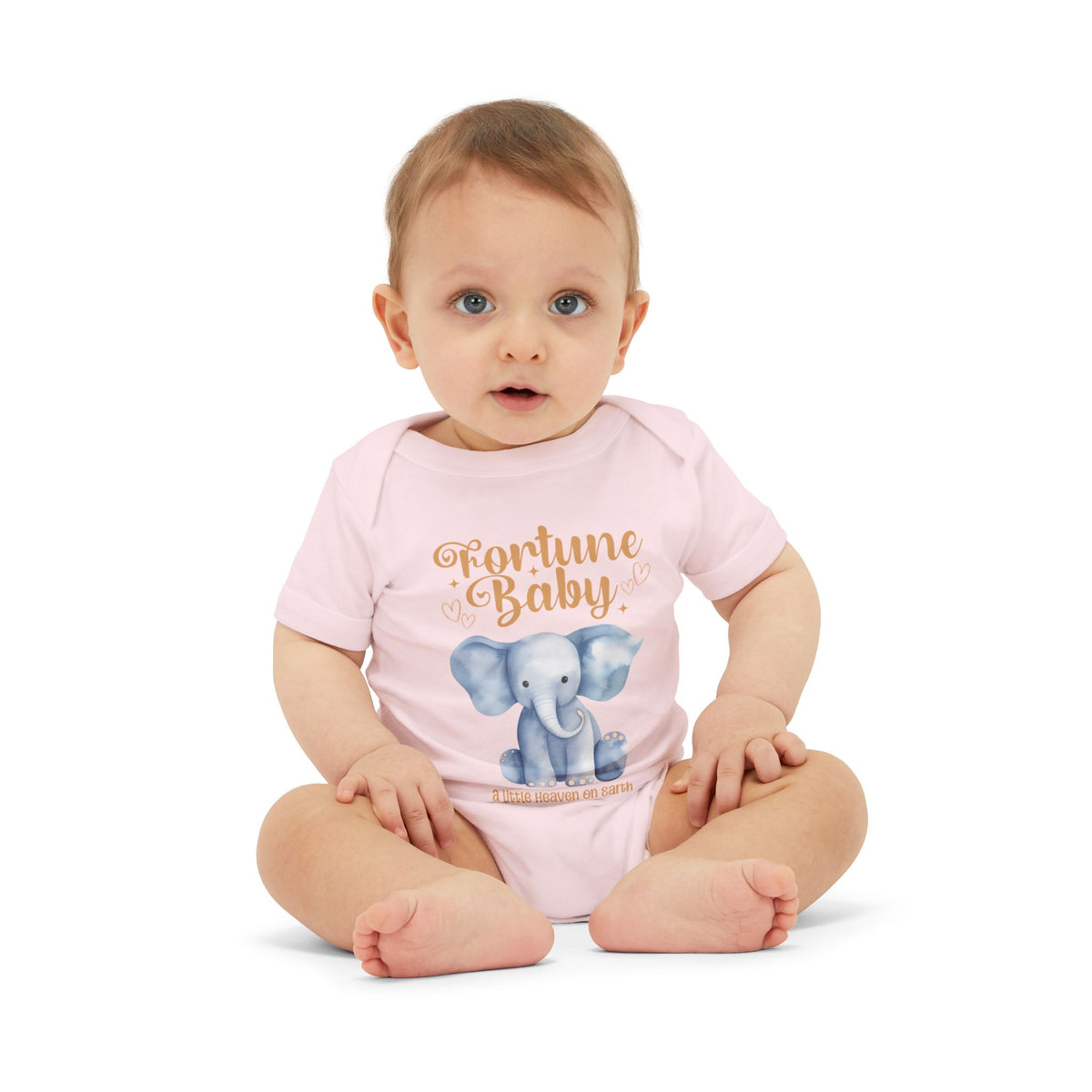 Fortune Baby Elephant Infant Onesie — Cute Blue Elephant Baby Bodysuit