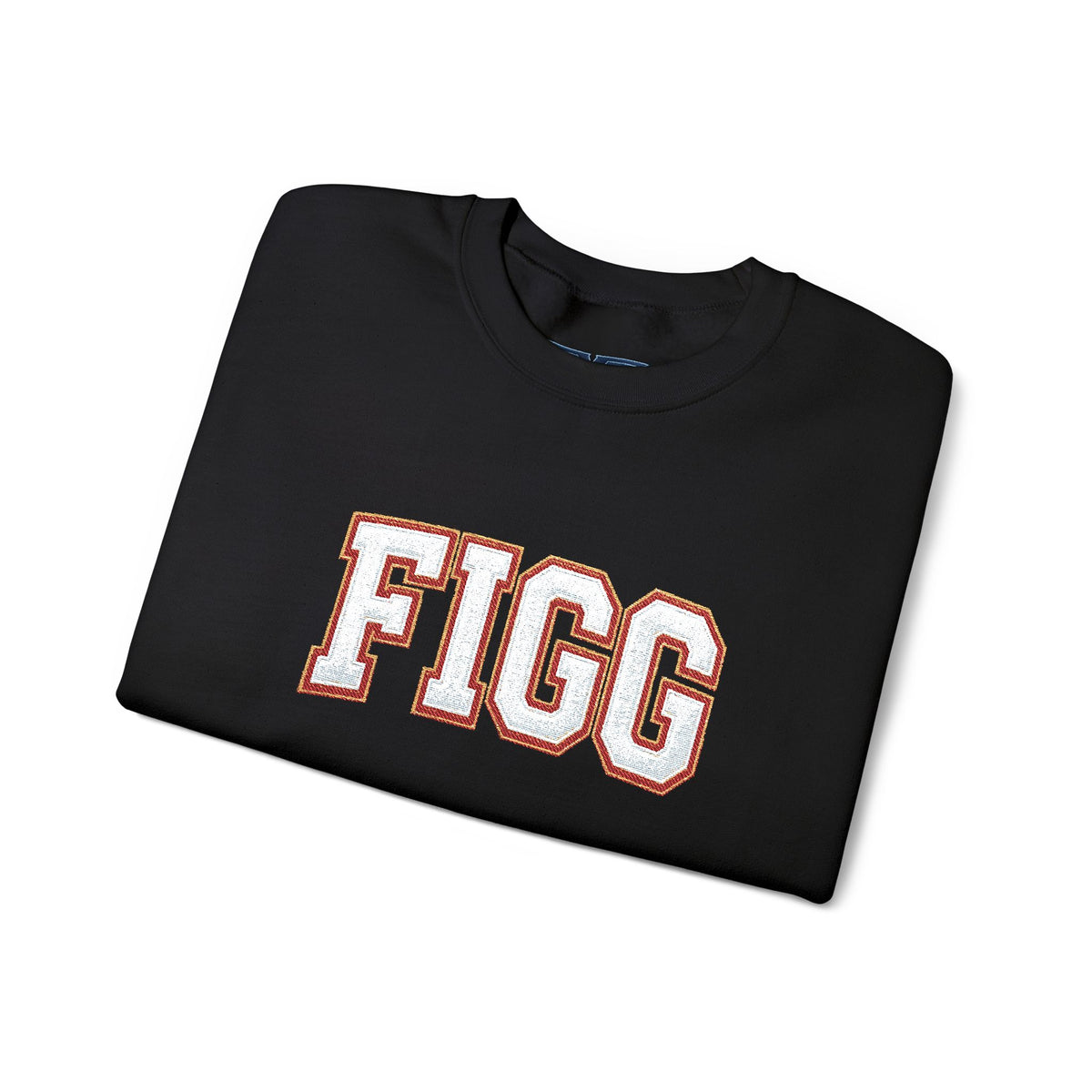 FFiGG Embroidered Collegiate Crewneck — Sport Grey, Black & More Colors
