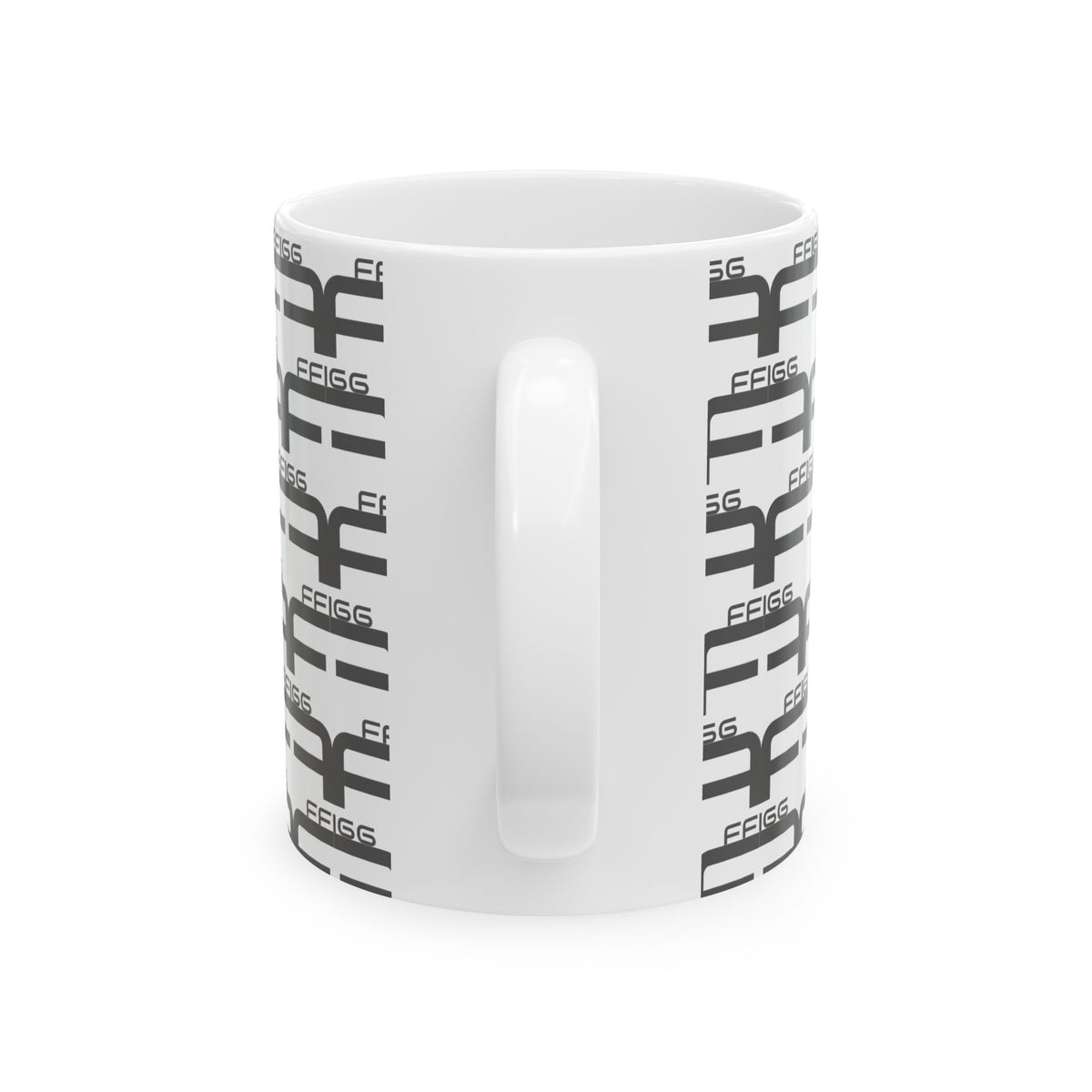 FFiGG Geometric Pattern Ceramic Mug — White