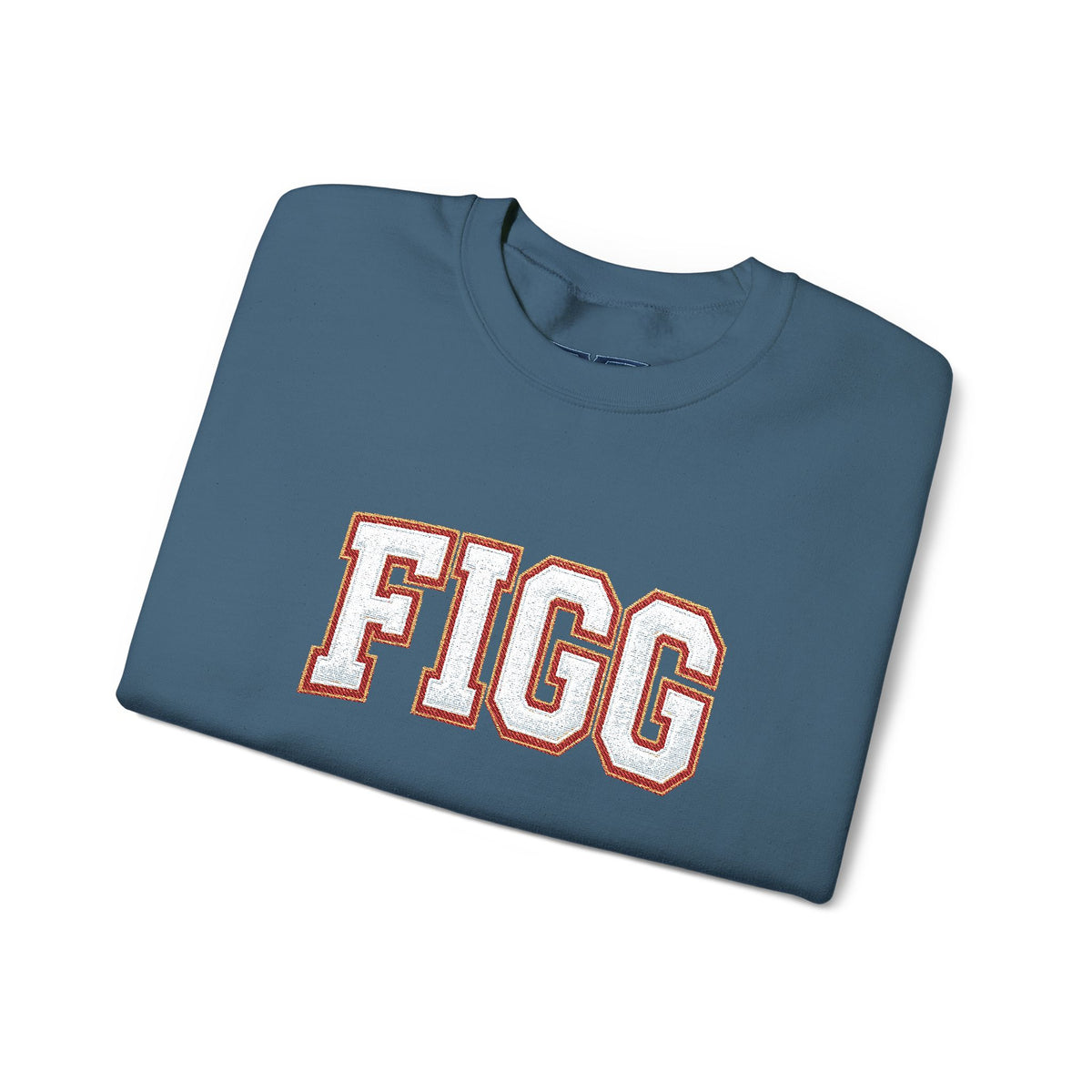 FFiGG Embroidered Collegiate Crewneck — Sport Grey, Black & More Colors