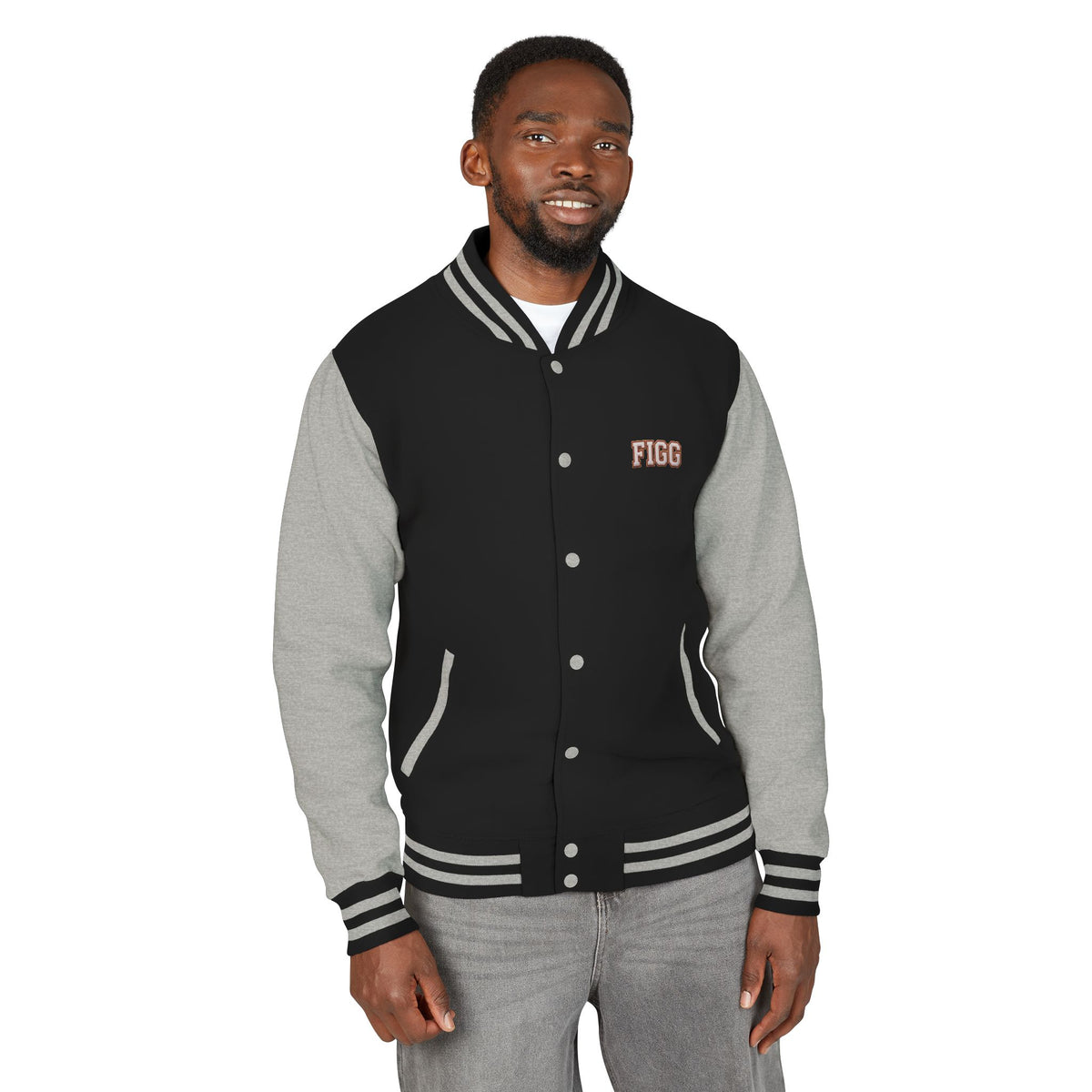 FIGG Letterman Jacket — Burgundy, Black, Navy & Bright Colors