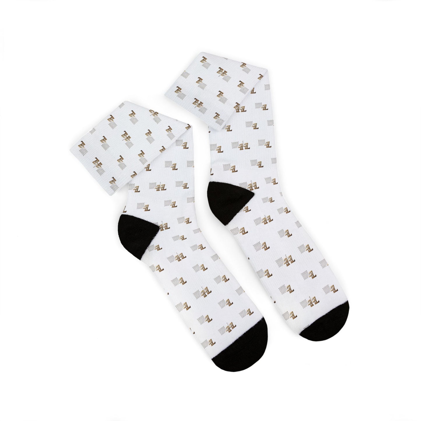 Sublimation Socks - Neutral Mini Floral Pattern Crew Socks