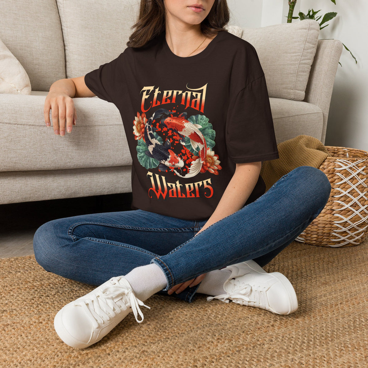 Eternal Waters T‑Shirt — Koi Pond Floral Graphic Tee