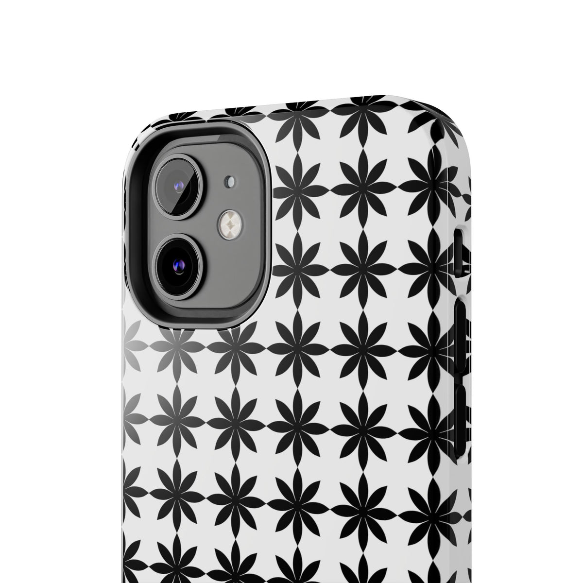Tough Phone Case — Black & White Geometric Star Pattern