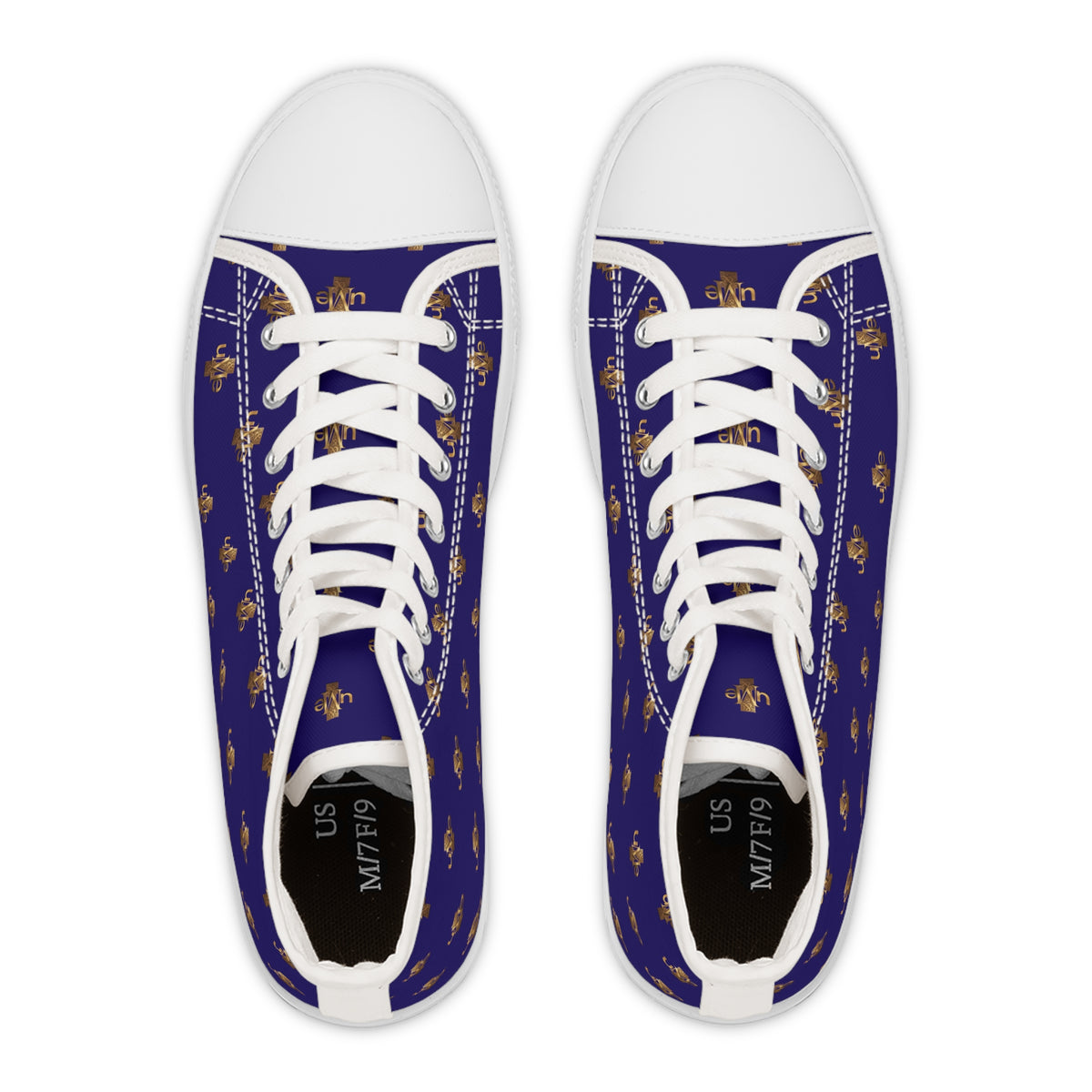 Women’s High-Top Sneakers — Midnight Navy All-Over Print