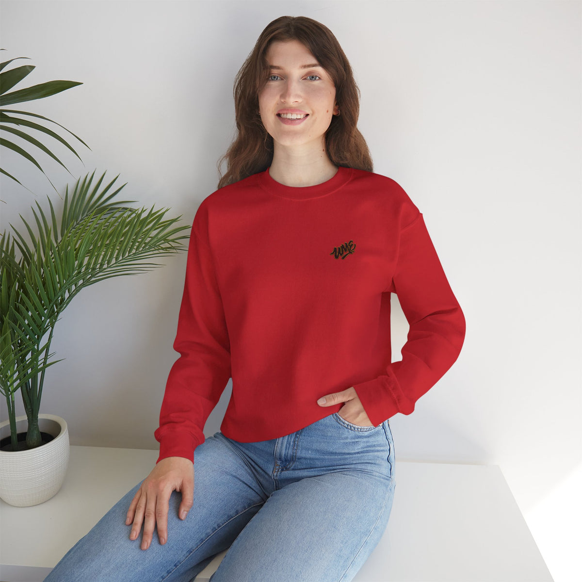 Crewneck Sweatshirt — UME Black Logo All-Over Print