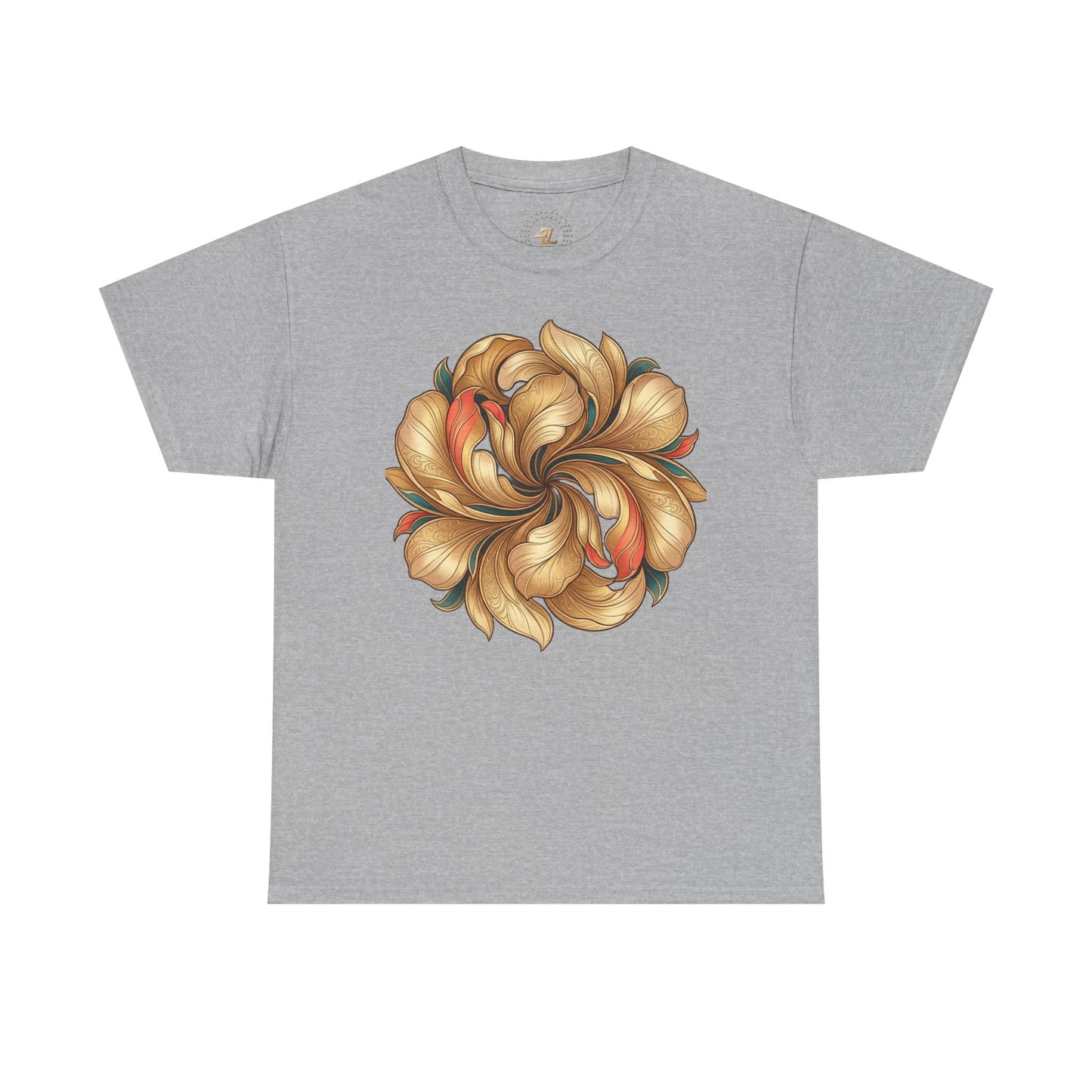 Floral Swirl Tee — Golden Petal Graphic T-Shirt