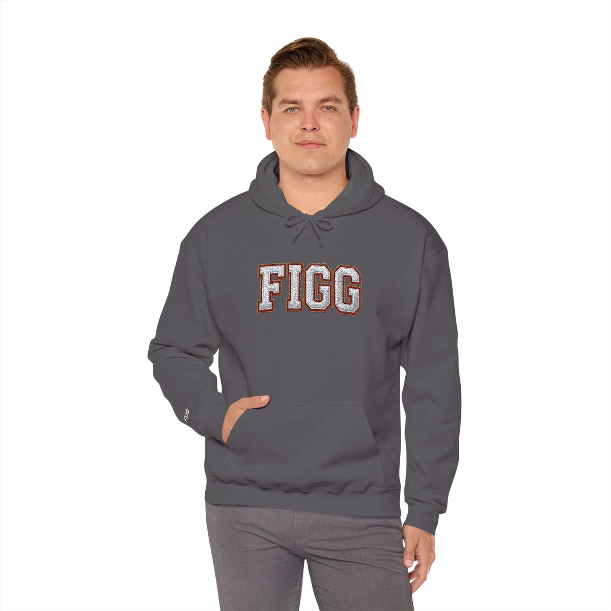 FFiGG Embroidered Varsity Hoodie — White, Black, Grey & More Colors