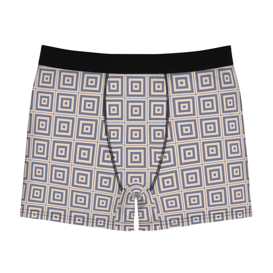 Geometric Square Pattern Boxer Briefs — Men's AOP Underwear
