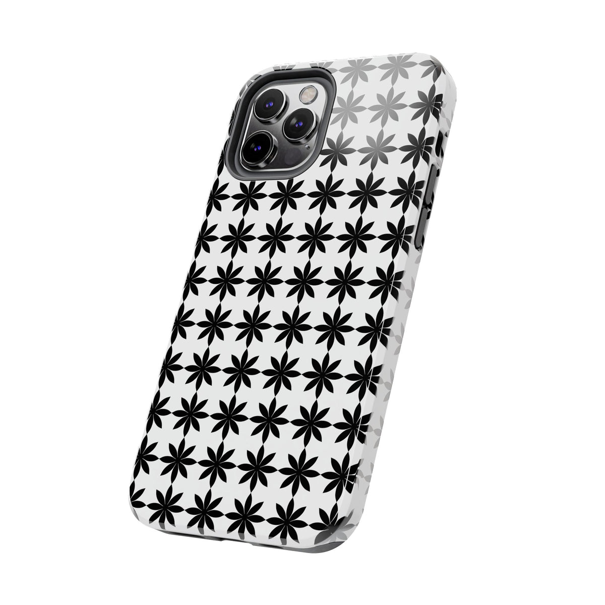 Tough Phone Case — Black & White Geometric Star Pattern