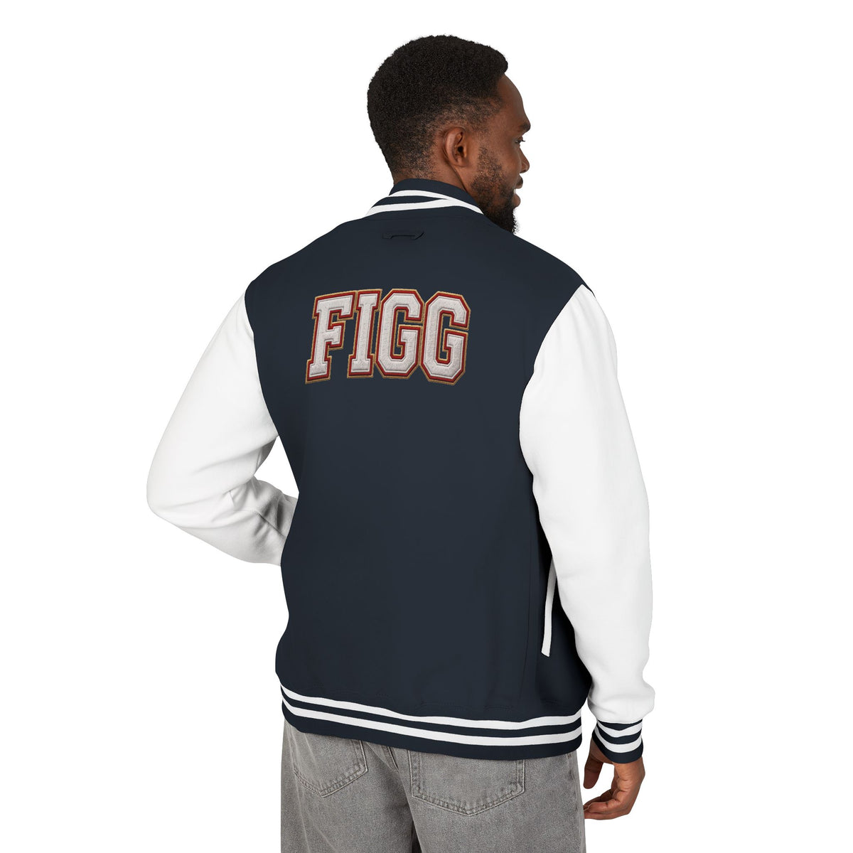 FIGG Letterman Jacket — Burgundy, Black, Navy & Bright Colors