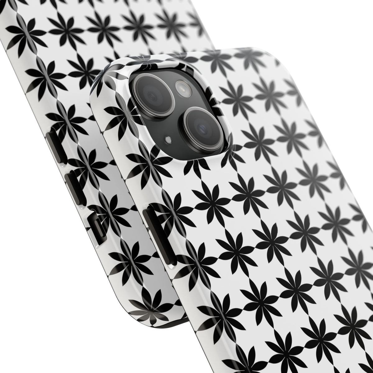 Tough Phone Case — Black & White Geometric Star Pattern