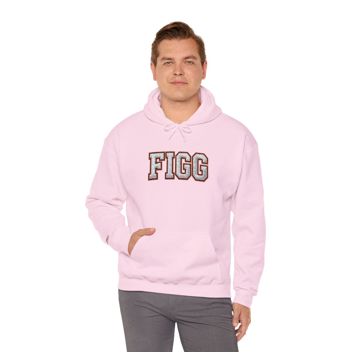 FFiGG Embroidered Varsity Hoodie — White, Black, Grey & More Colors