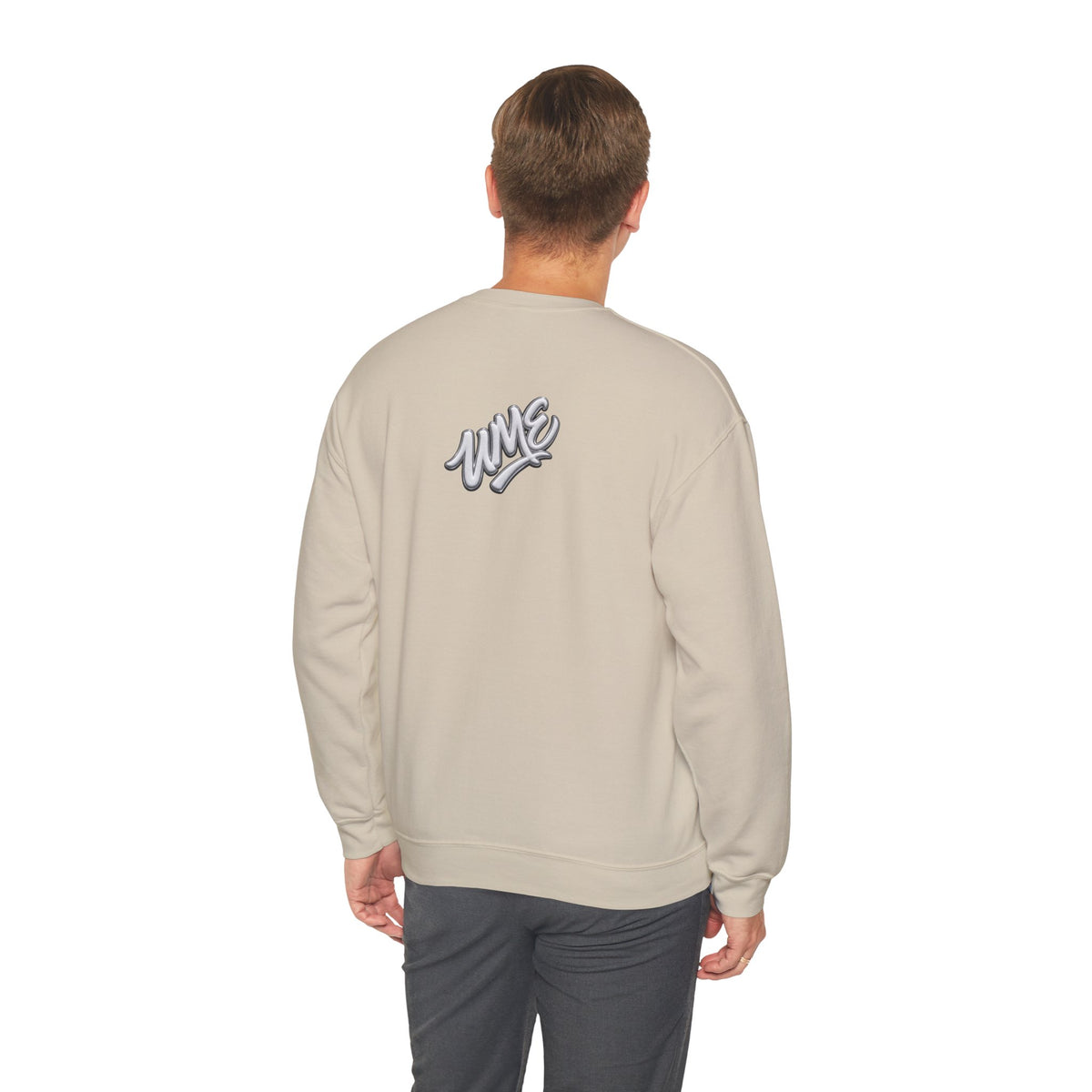 Crewneck Sweatshirt — UME White Logo All-Over Print