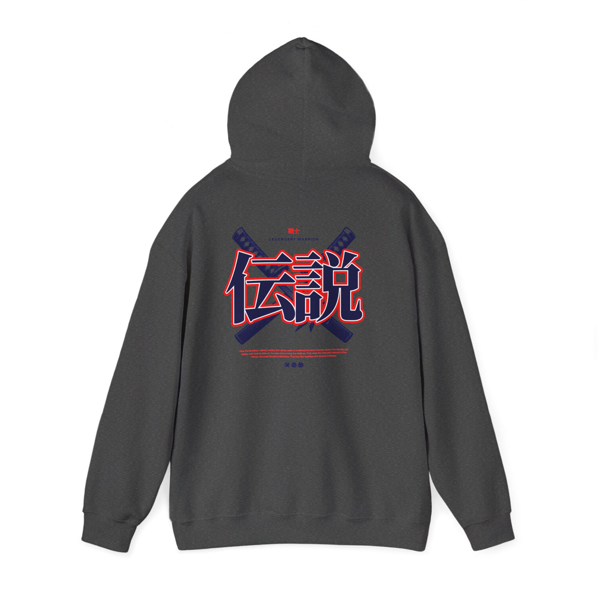 Legend Kanji Hoodie — Retro Samurai Sword Graphic Pullover