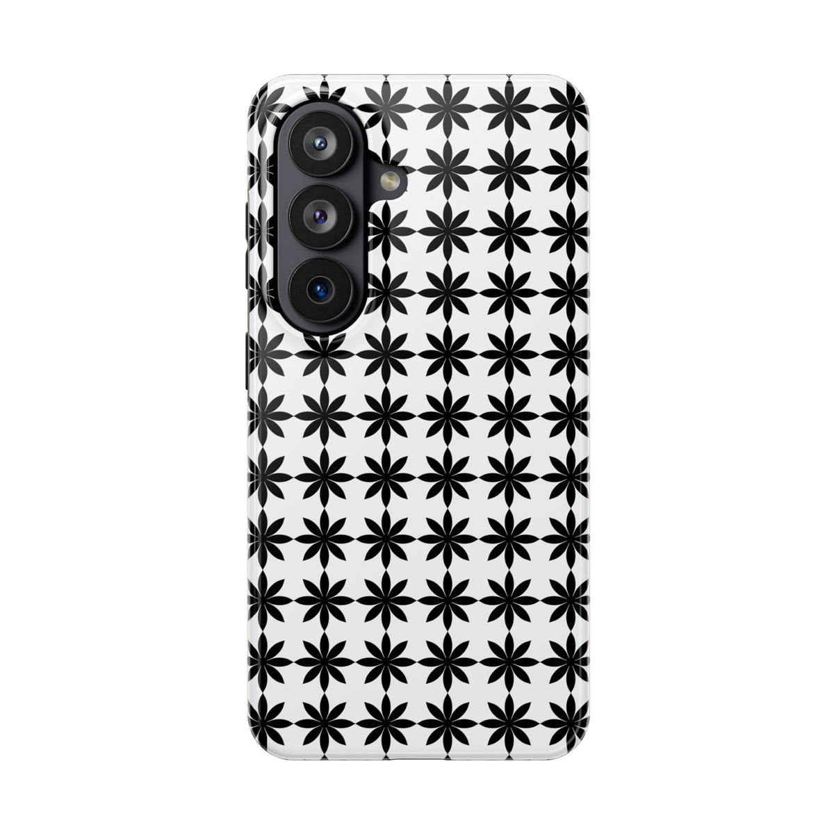 Tough Phone Case — Black & White Geometric Star Pattern