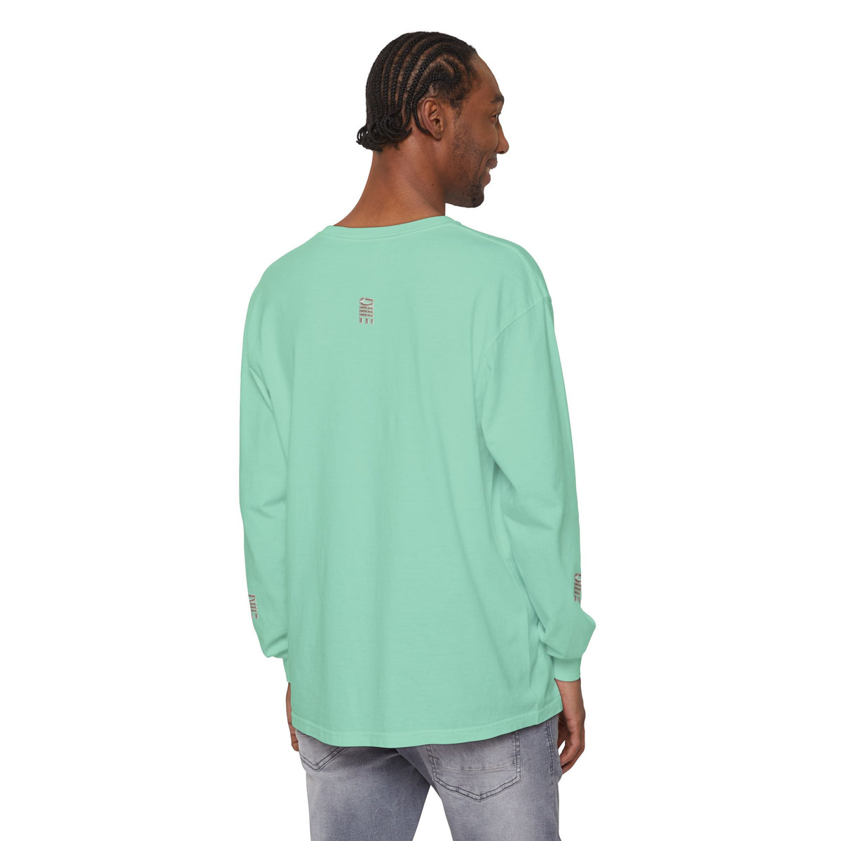 Garment-Dyed Long-Sleeve T-Shirt — Multi-Color Minimal Graphic