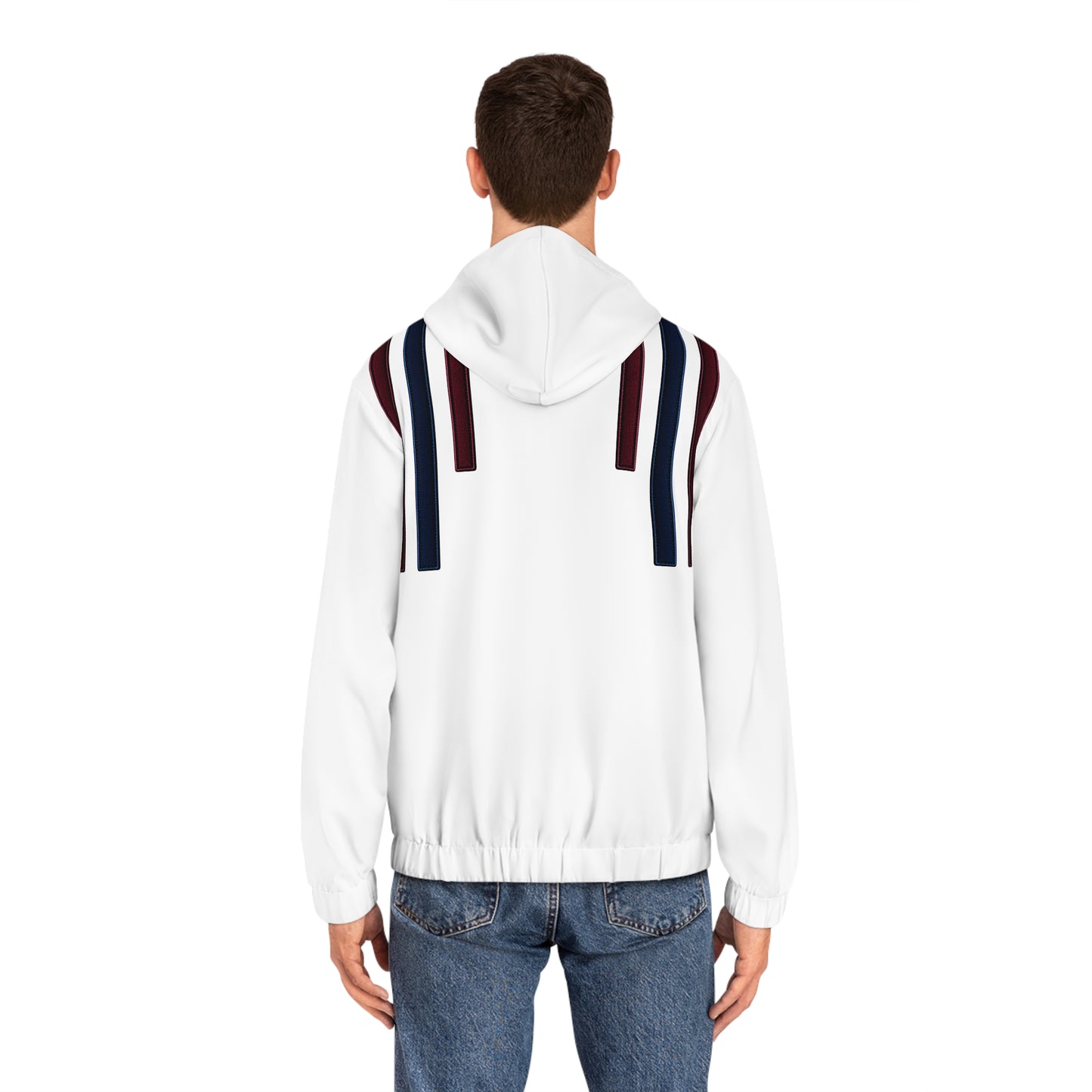 Men's Striped Zip Hoodie — Minimal Vertical Accent Design