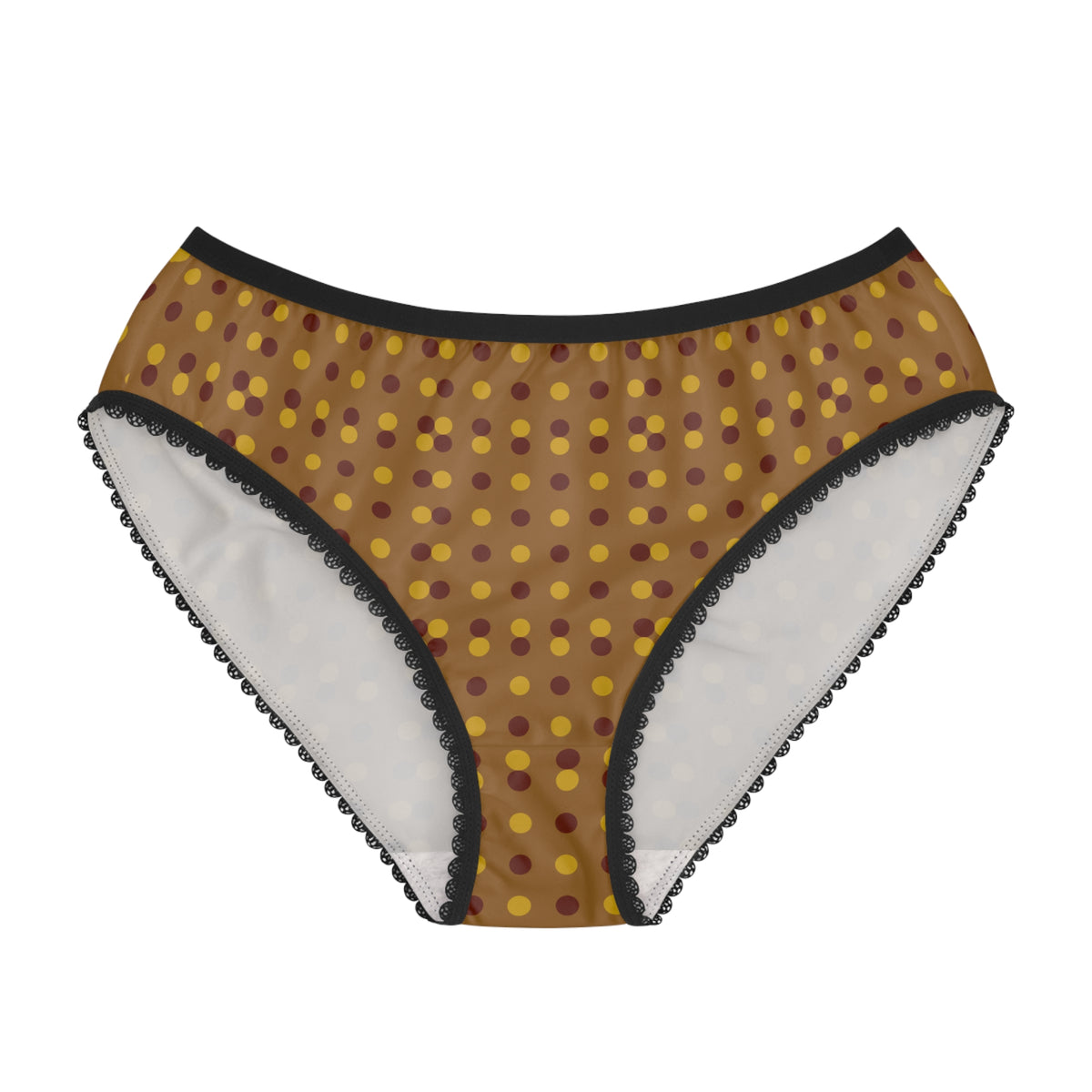 Polka Dot Retro Women's Briefs – Brown & Mustard All-Over Print