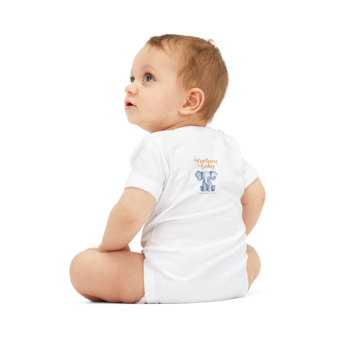 Fortune Baby Elephant Infant Onesie — Cute Blue Elephant Baby Bodysuit