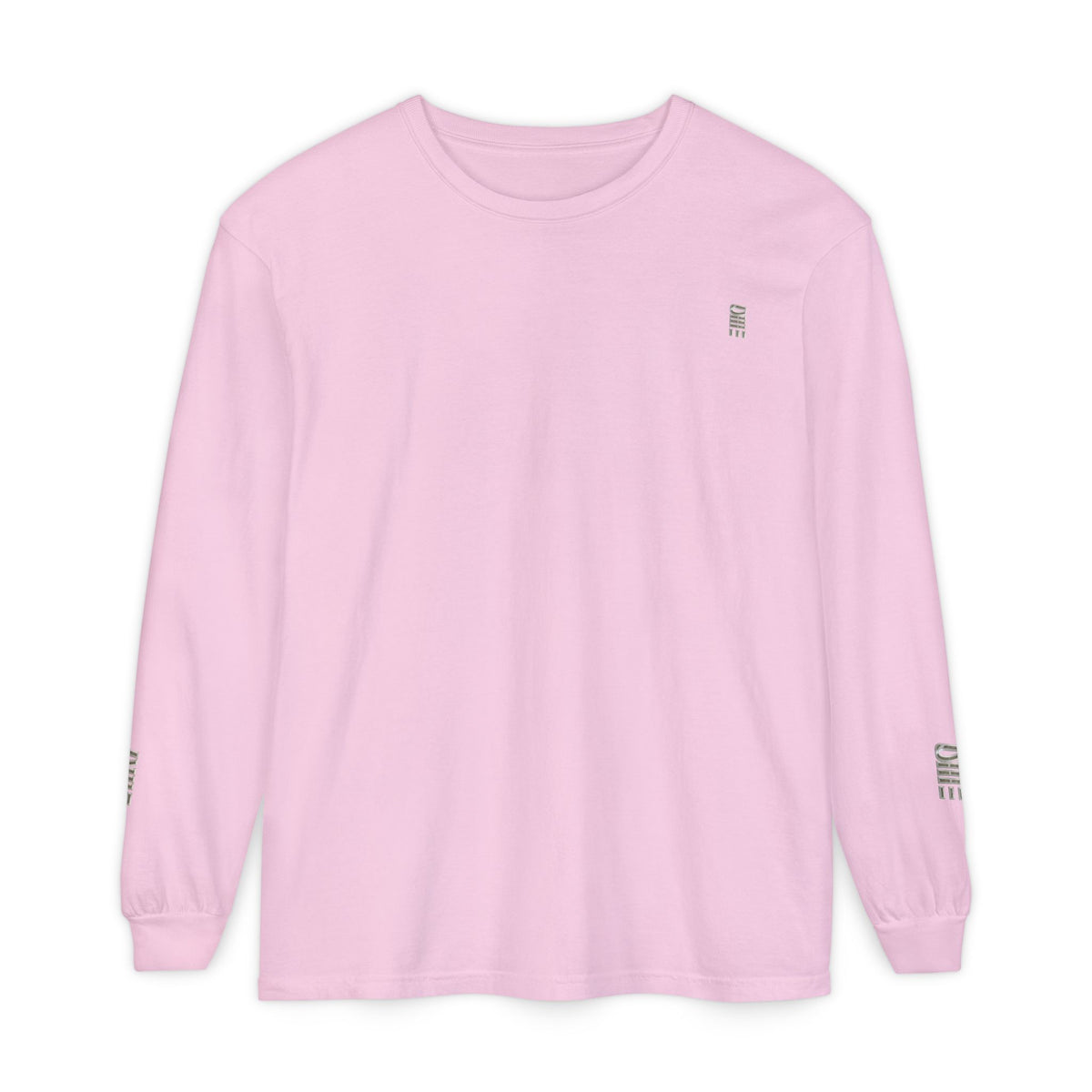 Garment-Dyed Long-Sleeve T-Shirt — Multi-Color Minimal Graphic