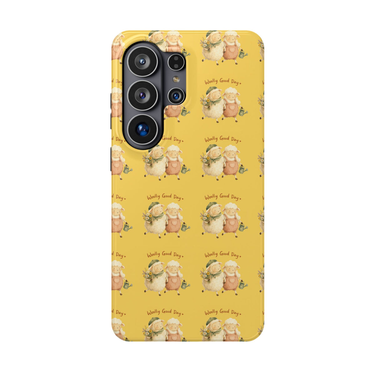 "Woolly Good Day" Phone Case — Yellow Sheep Pattern Magnetic Impact-Resistant Cover