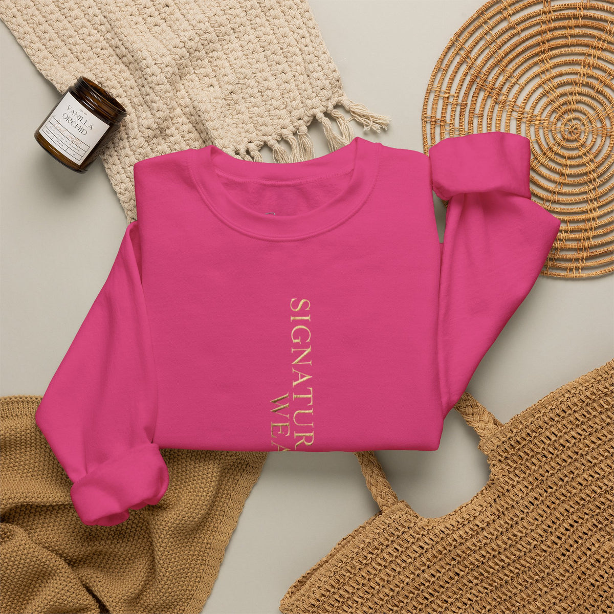 Signature Wear Minimalist Crewneck Sweatshirt — Black, Sand & More