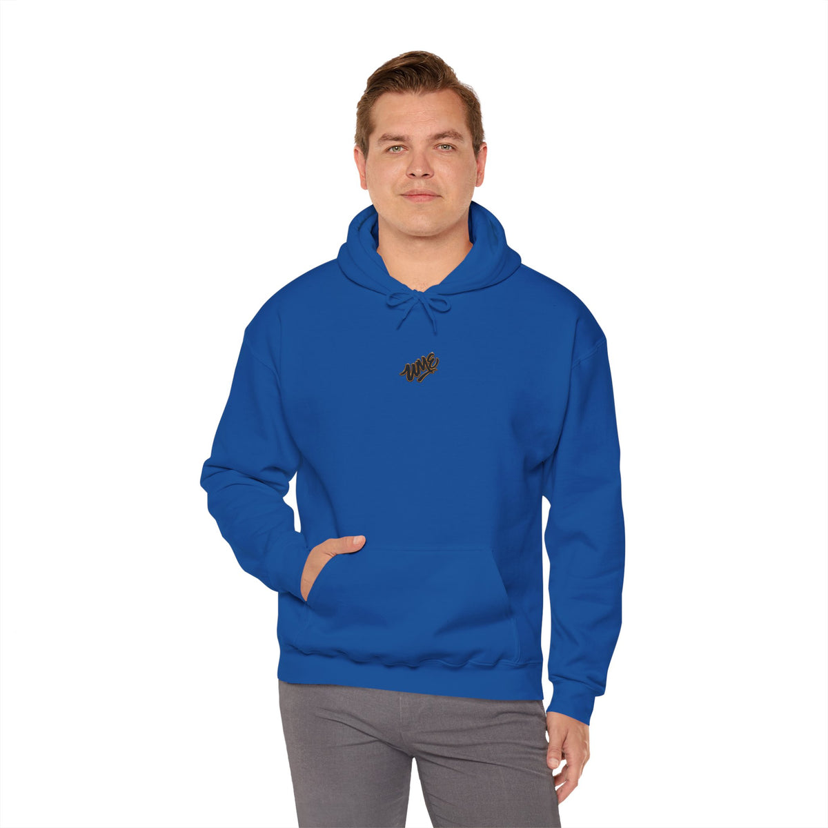 Hoodie — White UME Black Logo All-Over Print