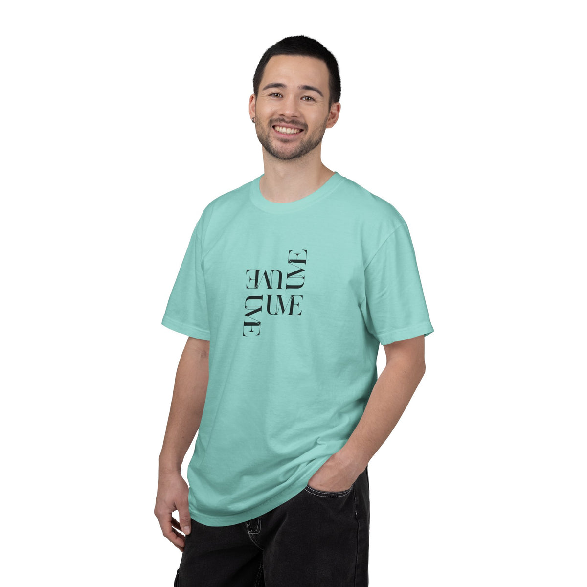 UME Typography Garment-Dyed T-Shirt — White, Ivory & More Colors
