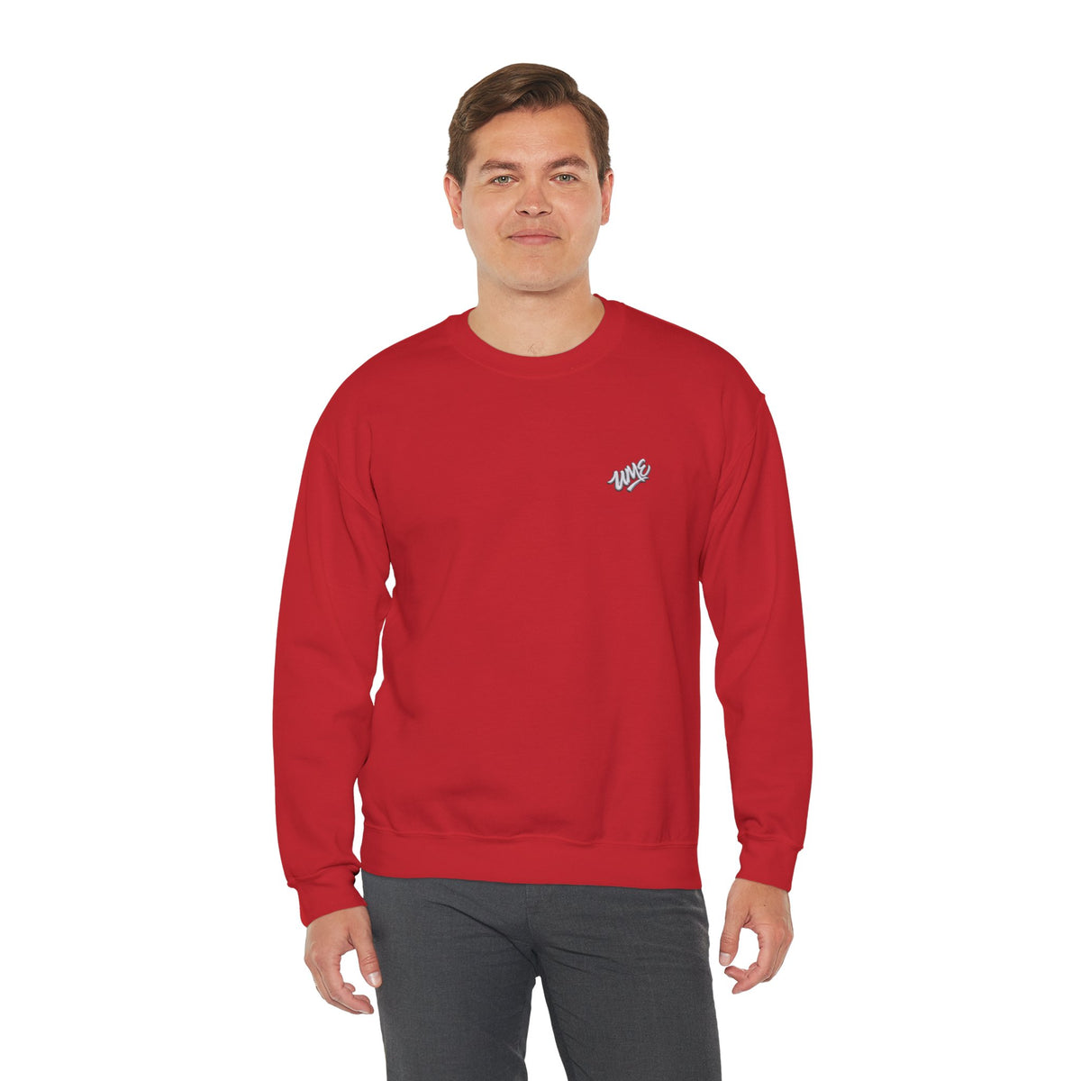Crewneck Sweatshirt — UME White Logo All-Over Print