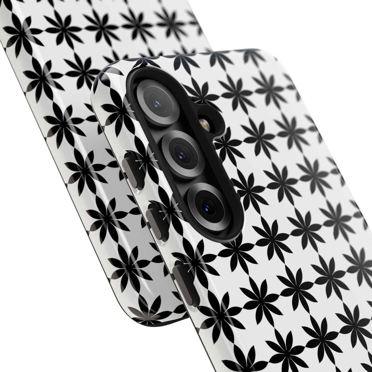 Tough Phone Case — Black & White Geometric Star Pattern