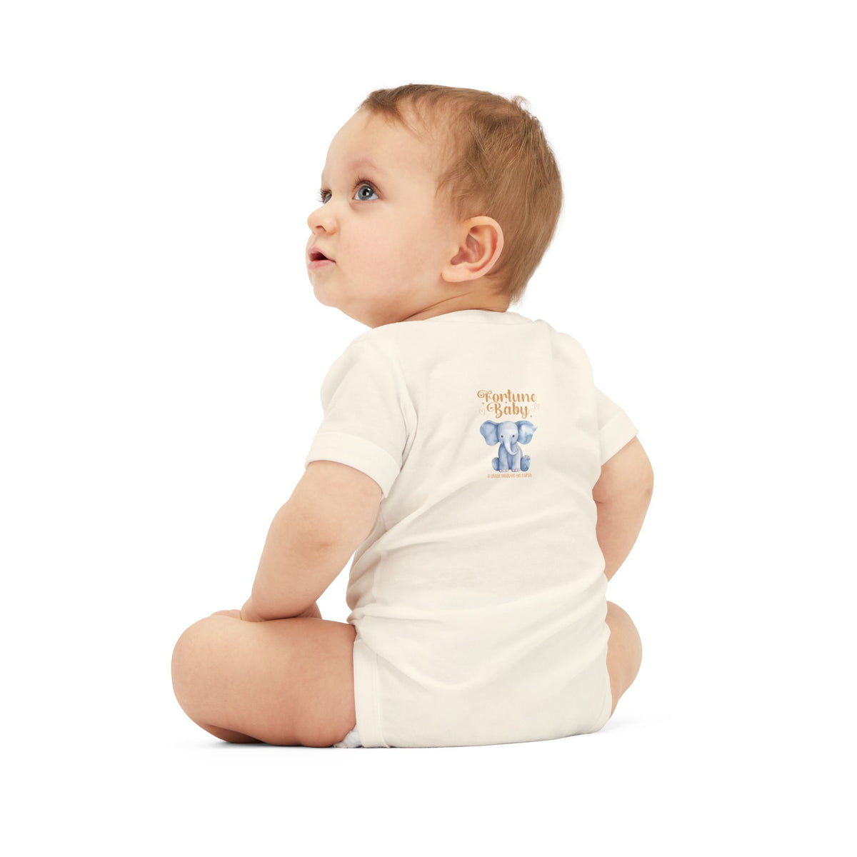 Fortune Baby Elephant Infant Onesie — Cute Blue Elephant Baby Bodysuit