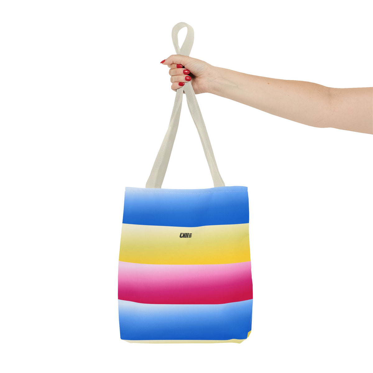 Colorful Pride Stripes Tote Bag – Pastel Blue, Yellow & Pink AOP