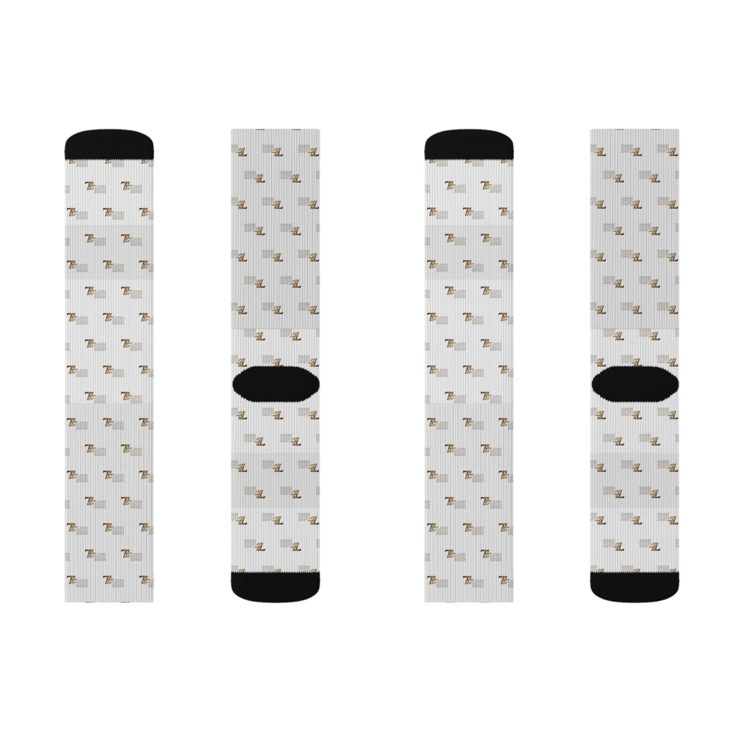 Sublimation Socks - Neutral Mini Floral Pattern Crew Socks