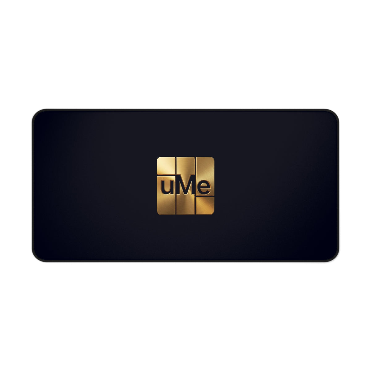 Black Desk Mat with Gold 'uMe' Logo — Luxury Office Mouse Pad