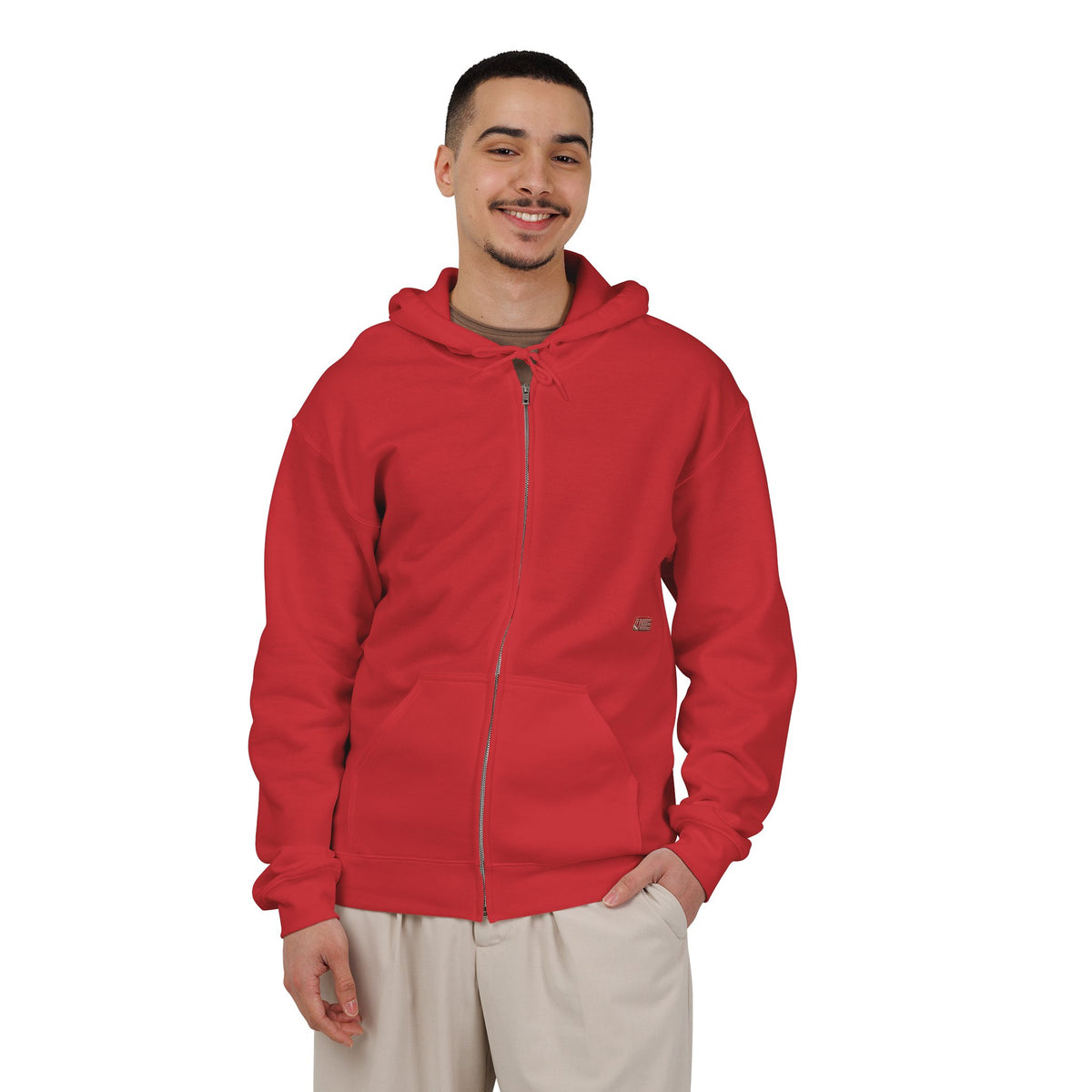 Minimalist Full-Zip Hoodie — White, Black & More Base Colors