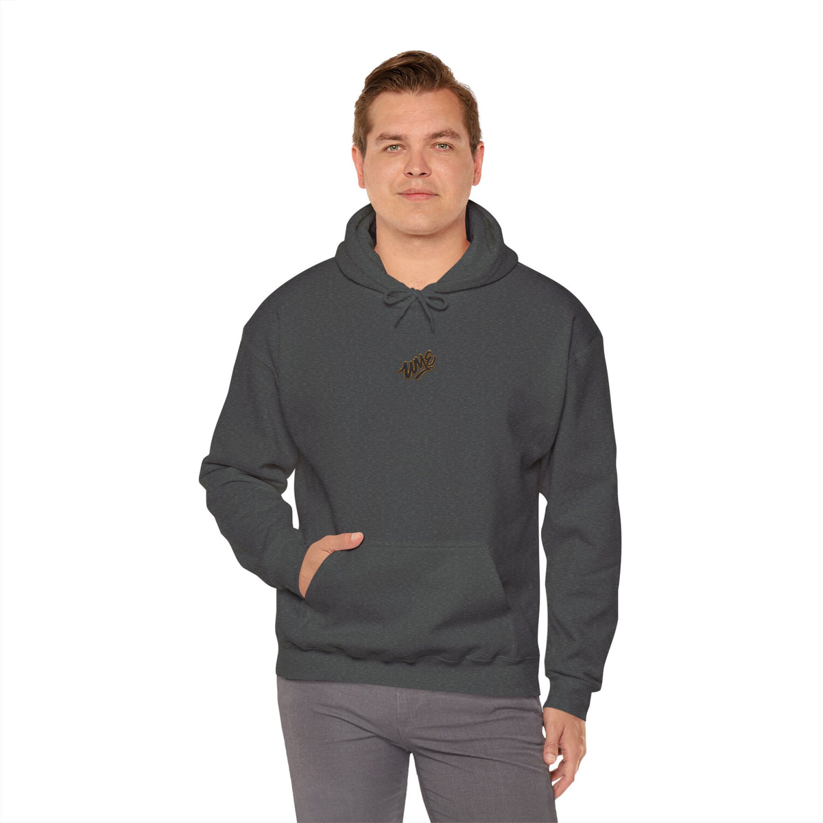 Hoodie — White UME Black Logo All-Over Print