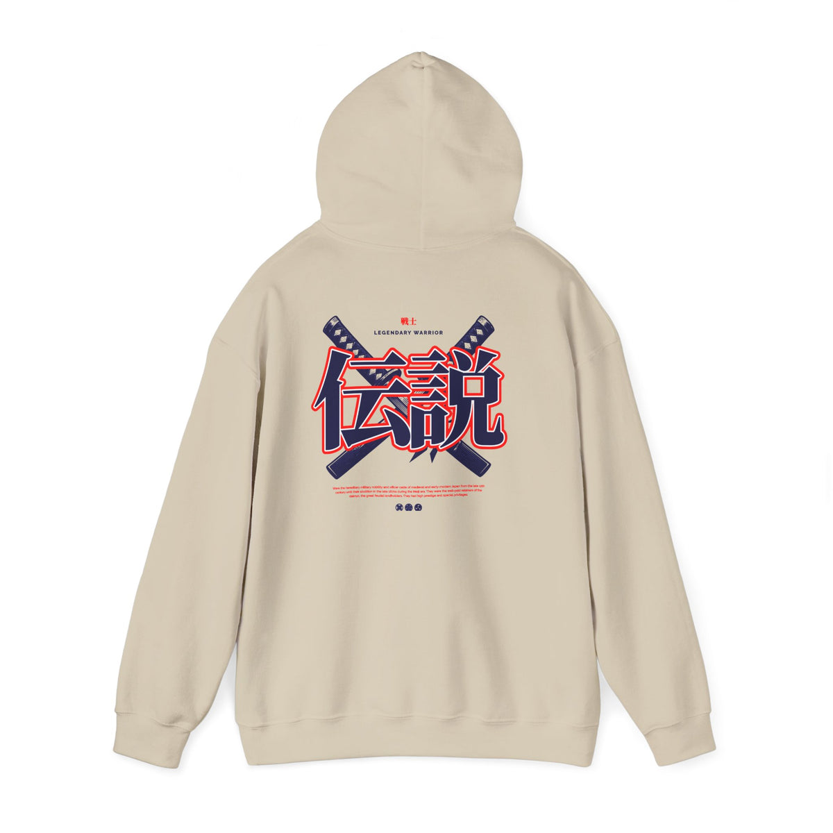 Legend Kanji Hoodie — Retro Samurai Sword Graphic Pullover