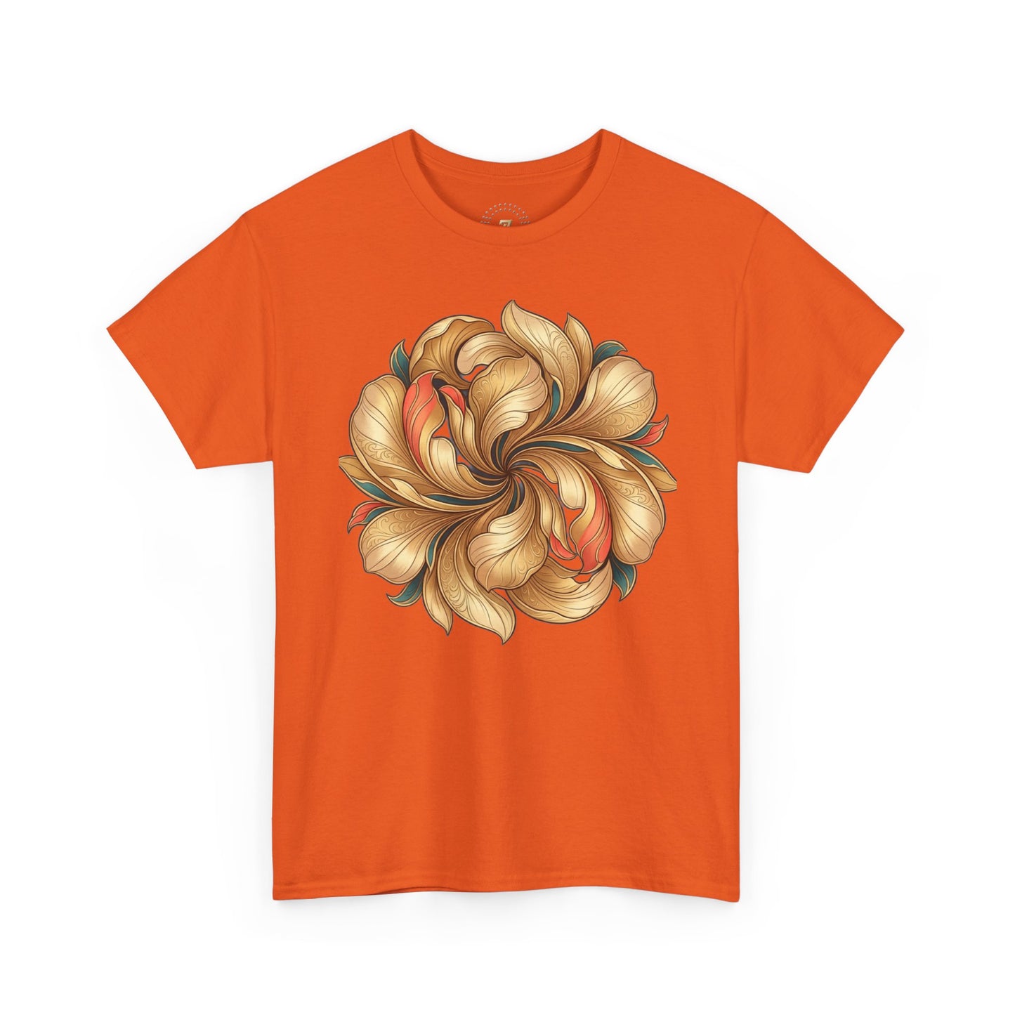 Floral Swirl Tee — Golden Petal Graphic T-Shirt