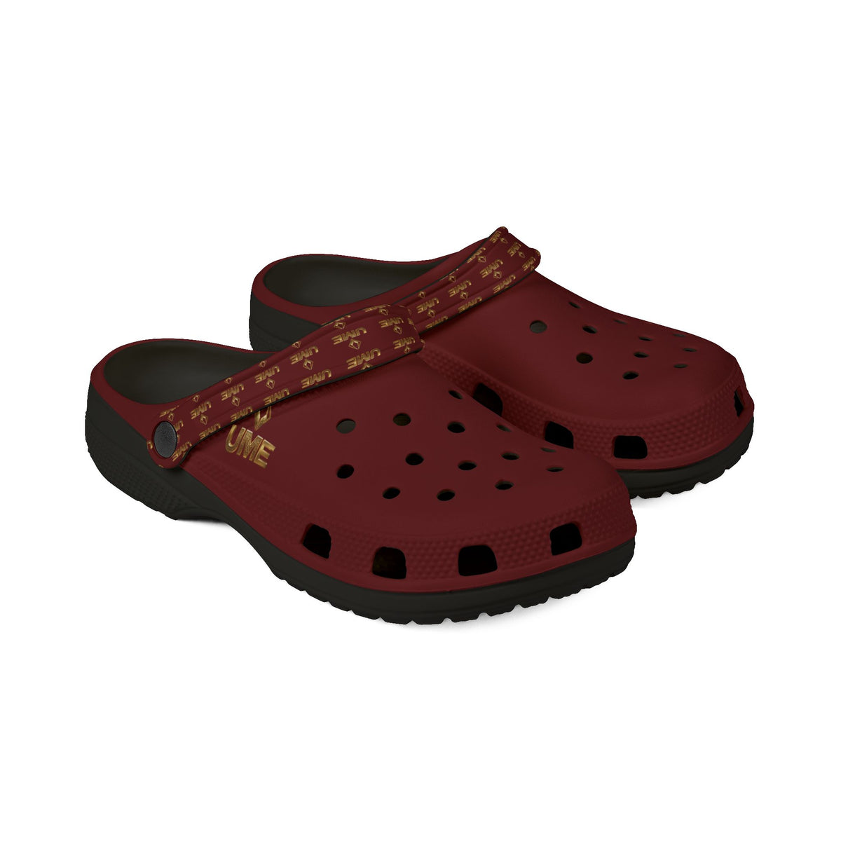 Burgundy All-Over Print EVA Foam Clogs — Slip-On Shoes