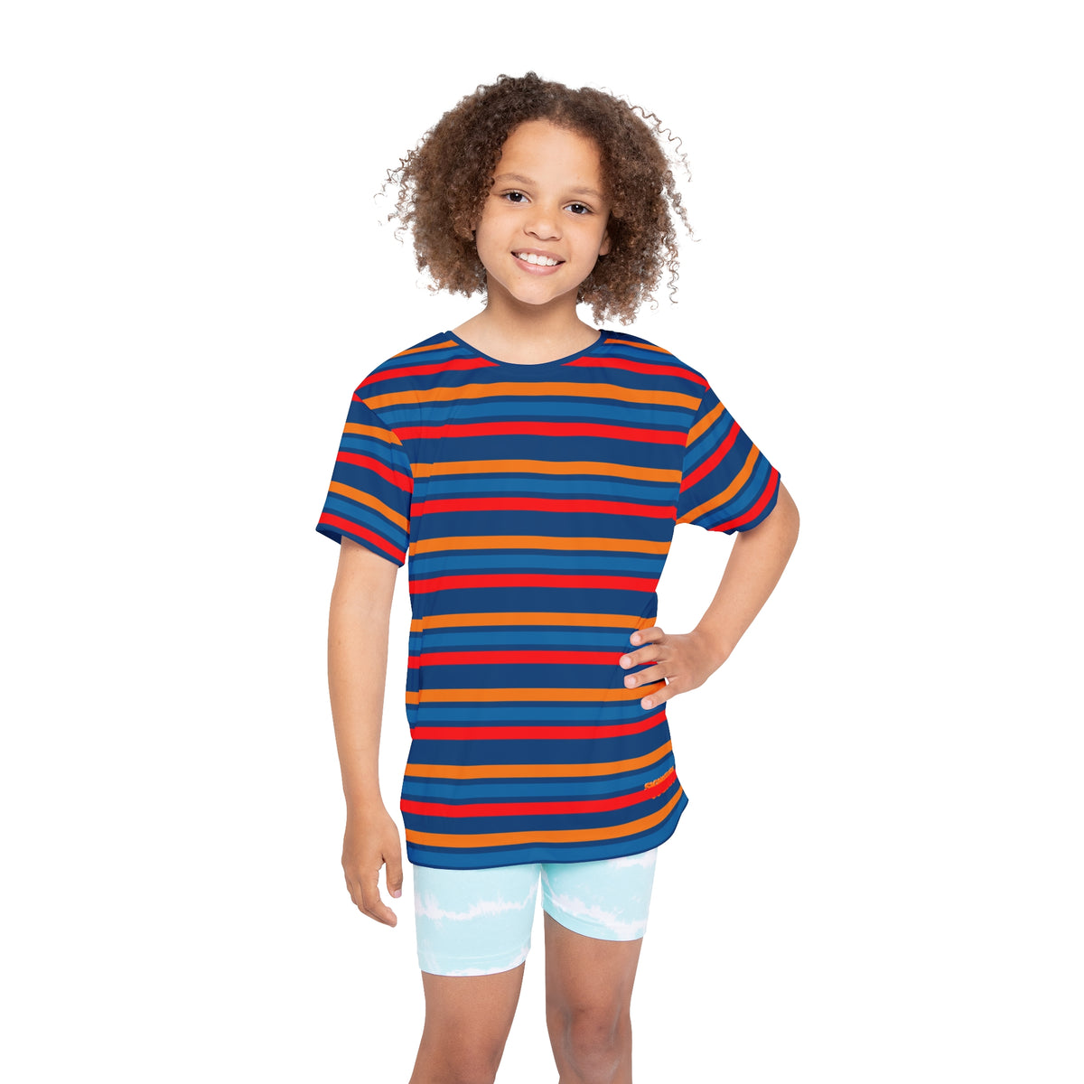 Copy of Kids Striped Sport Jersey — Colorful Rainbow AOP Tee