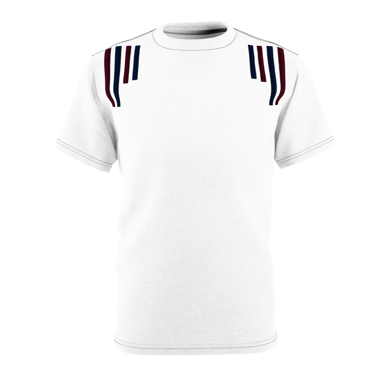 Cut & Sew Tee — Minimal Stripe Shoulder Accent