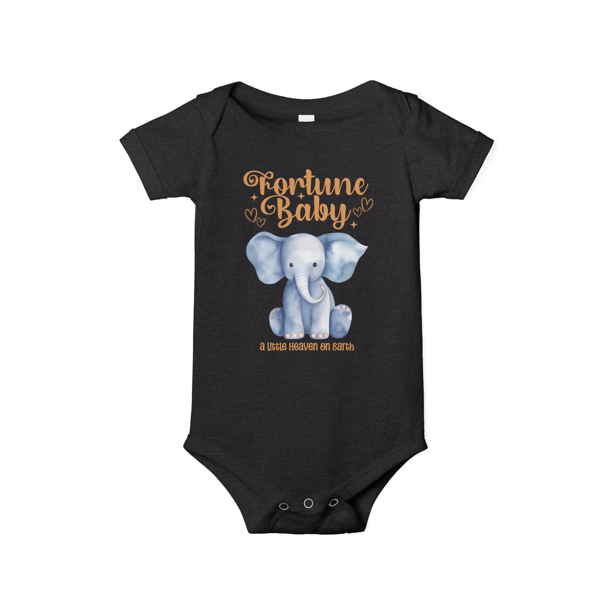 Fortune Baby Elephant Infant Onesie — Cute Blue Elephant Baby Bodysuit