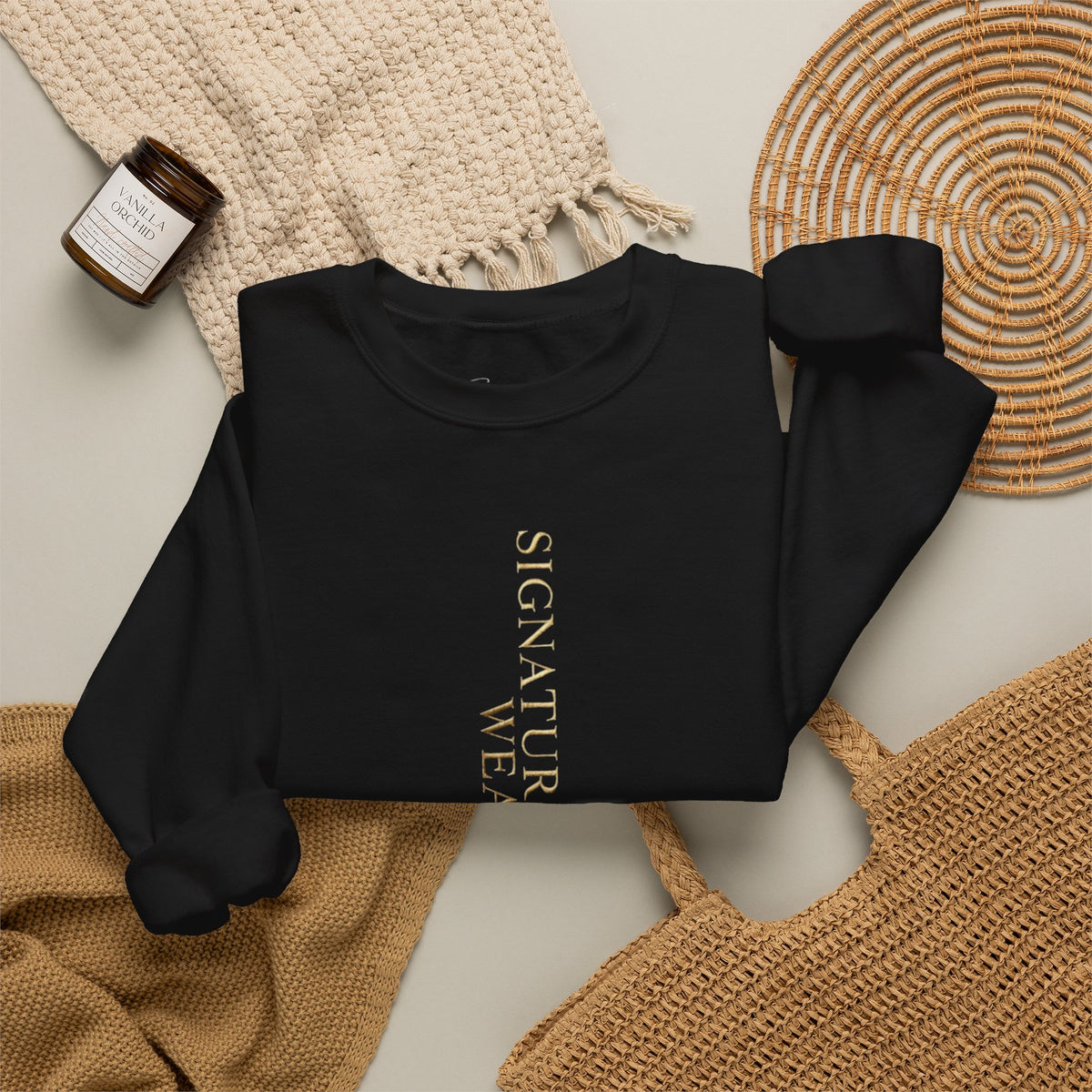 Signature Wear Minimalist Crewneck Sweatshirt — Black, Sand & More