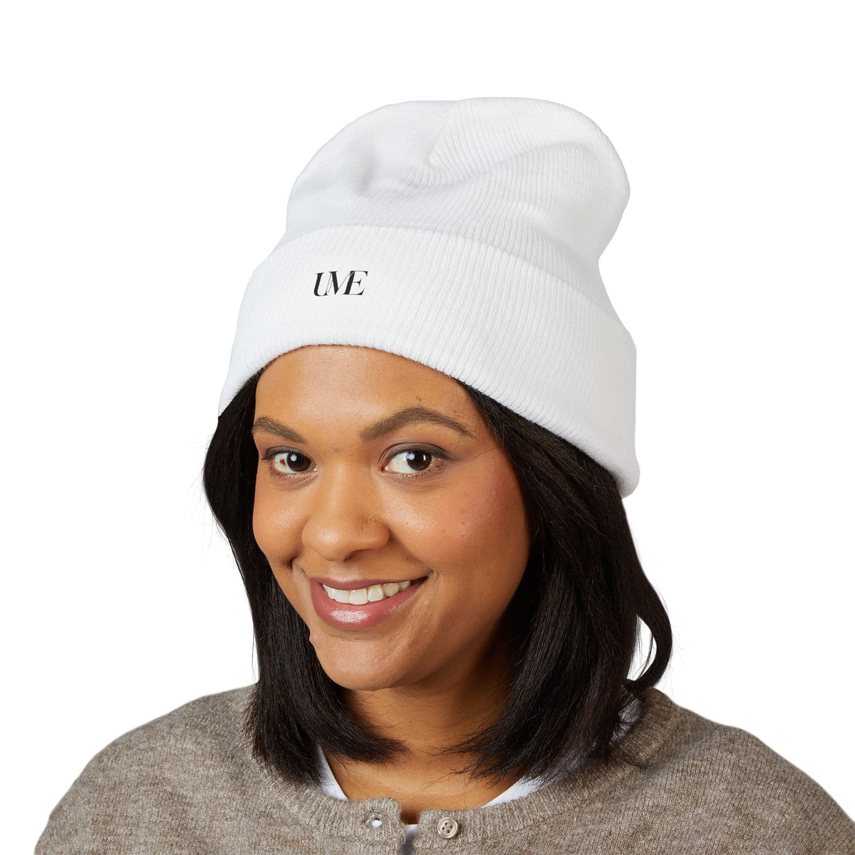 UME Embroidered Cuffed Beanie — White, Red & More Colors